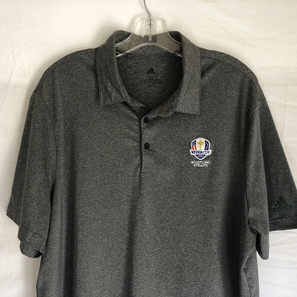 Ryder Cup Whistling Straits Shirt Mens XL Gray Golf Adidas Performance Polo 2020